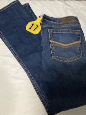 Men's Bootcut Jeans in Dark Blue Denim
